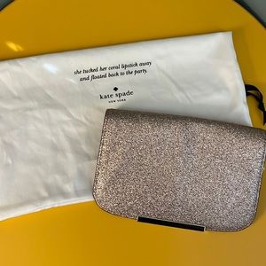 Kate Spade Heritage Make-it-Mine Pink Glitter Flap with dust bag